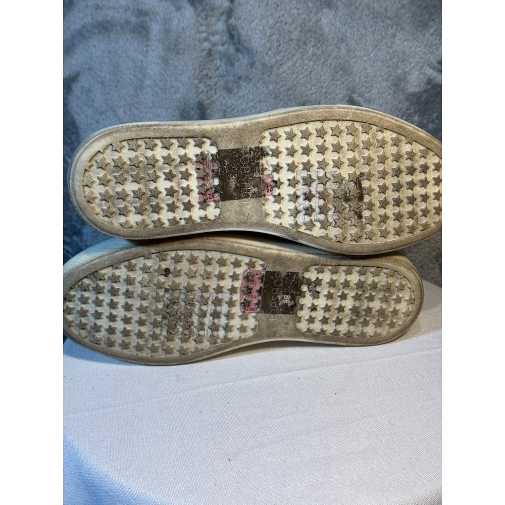 Topshop slip-on loafers 38 blue comfort shoes pearl embellished crystal preppy - Picture 9 of 10